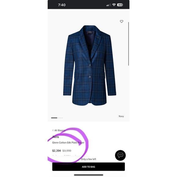 Akris Glenn Cotton-Silk Plaid Blazer Size 10 MSRP $3,990 - Picture 7 of 15